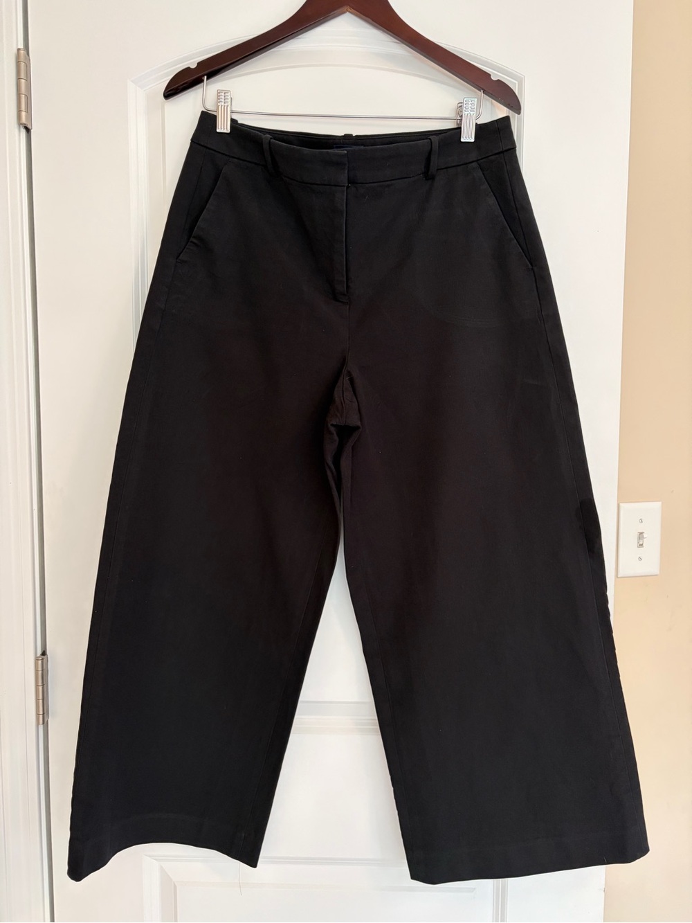 J. Crew Black Wide-Leg Chinos with Belt Loops